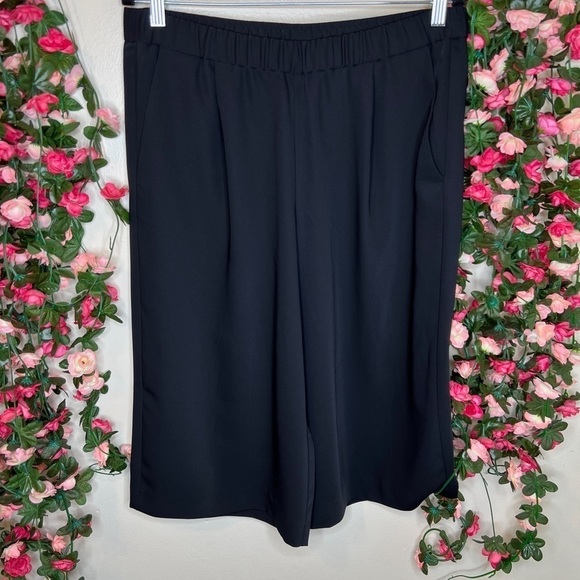 🌹J.Jill Black Gaucho Pants Women’s Medium Flowy Comfort Casual Work Office - Picture 3 of 9